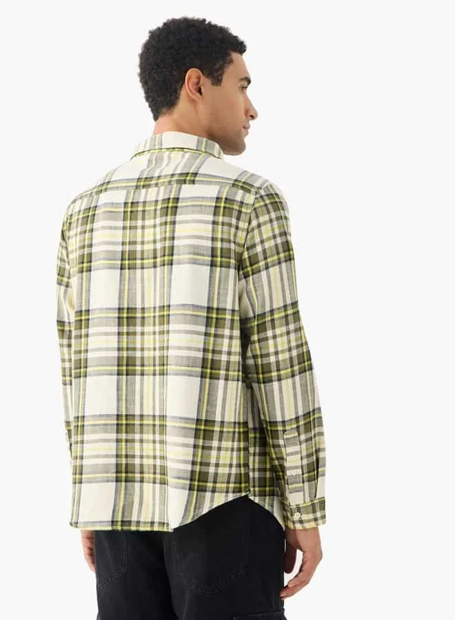 Lee Cooper Lee Cooper Checked Shirt with Pockets and Long Sleeves