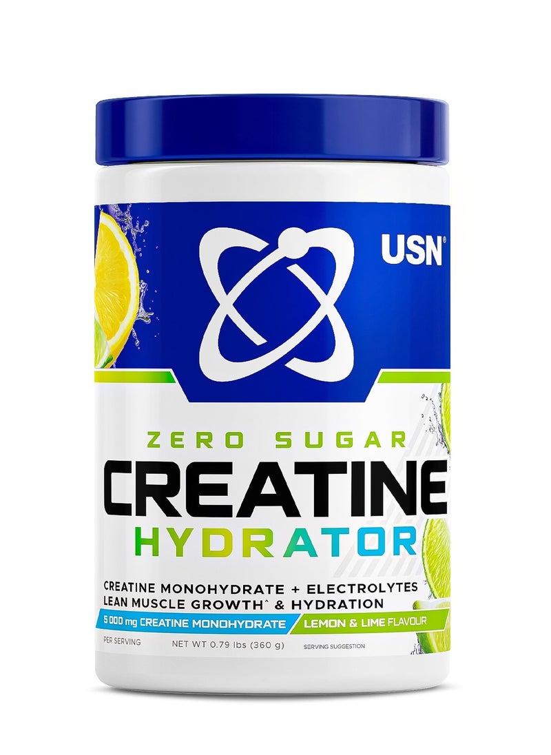 USN - USN Zero Sugar Creatine Hydrator 360g Lemon & Lime Power, Performance and Hydration - Image 1