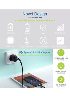 Generic USB C Plug Charger Fast Charging, 20W Type C PD Wall Charger Plug Power Adaptor Compatible with iPhone and Android Phones Laptops, 3.0 A (Black)  - Image 2