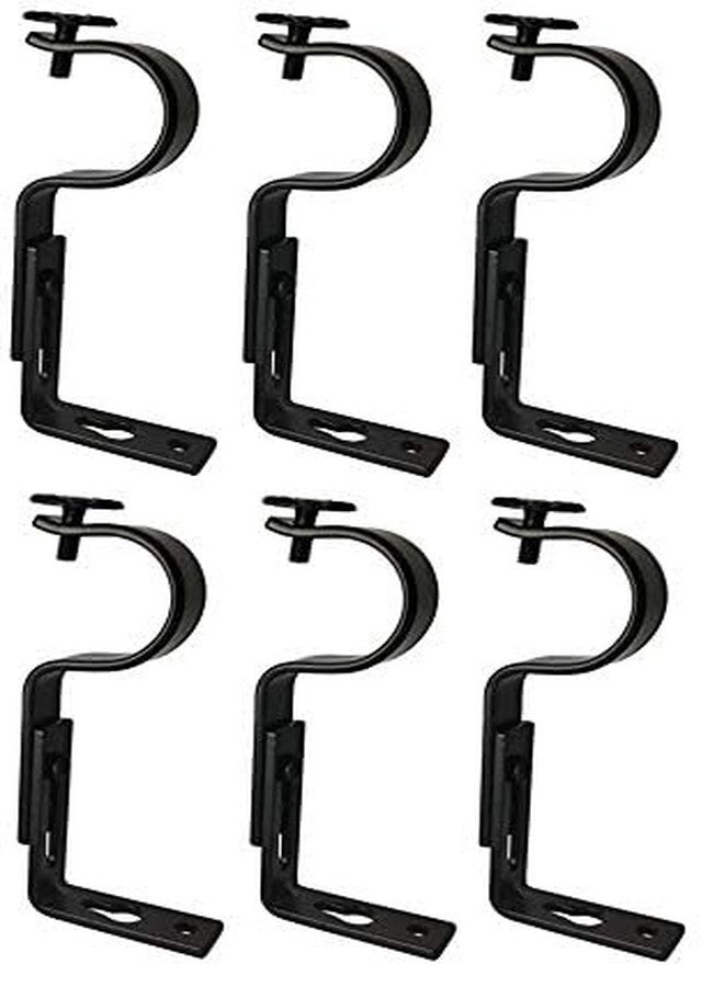 TEJATAN - Curtain Rod Brackets (Black, 1 Inch - Set of 6 (3 Pairs)) - Image 2
