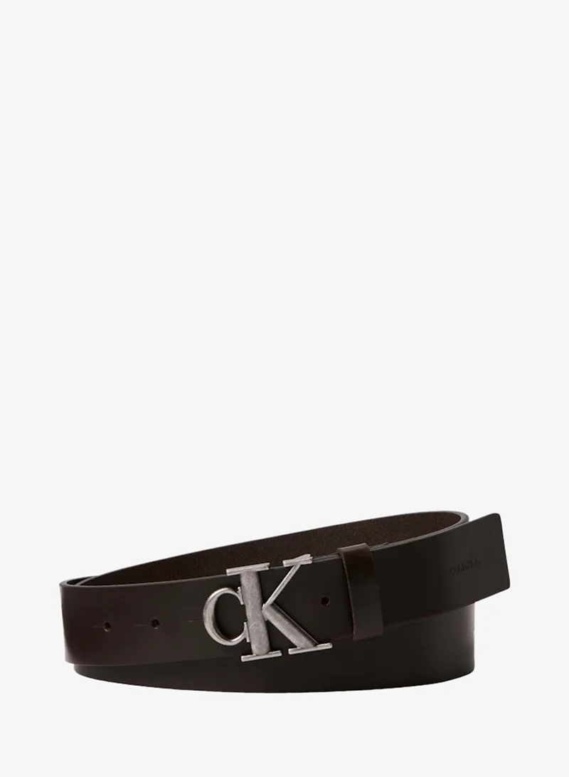 Calvin Klein Leather Monogram Logo Belt