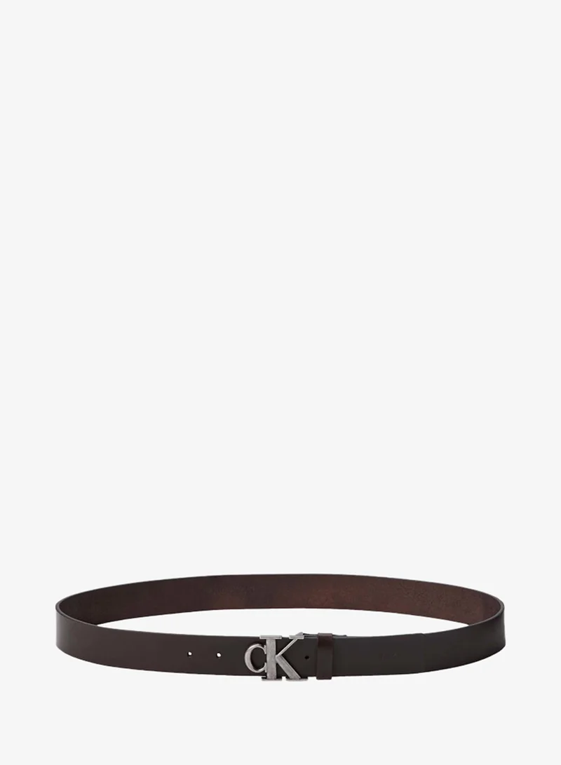 Calvin Klein Leather Monogram Logo Belt