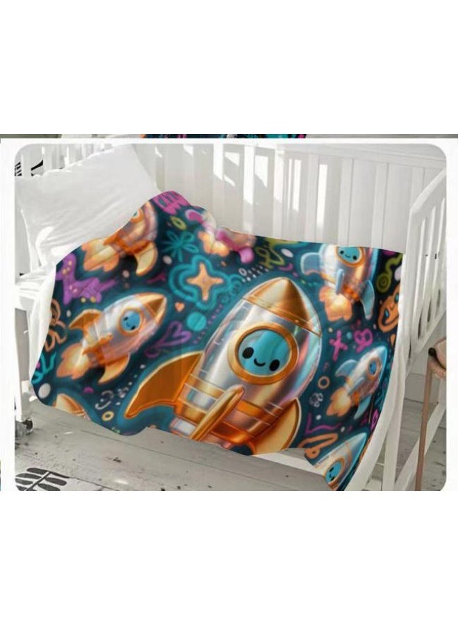 عام بطانية رقيقة من الفانيلا الكرتونية للأطفال والرضع (دافئة ومريحة، ومناسبة للنوم والألعاب) 70 سم * 100 سم - Image 2