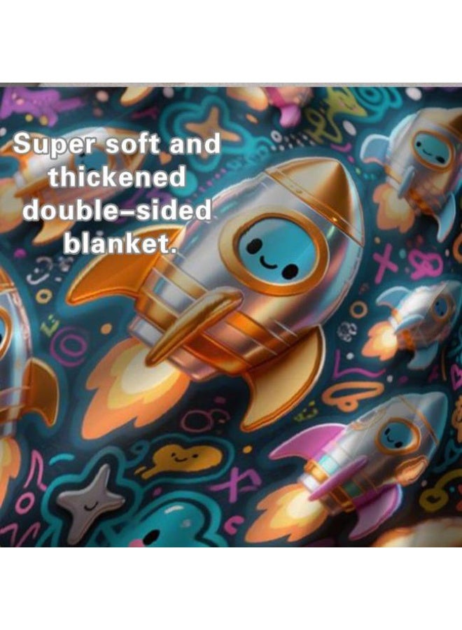 عام بطانية رقيقة من الفانيلا الكرتونية للأطفال والرضع (دافئة ومريحة، ومناسبة للنوم والألعاب) 70 سم * 100 سم - Image 1