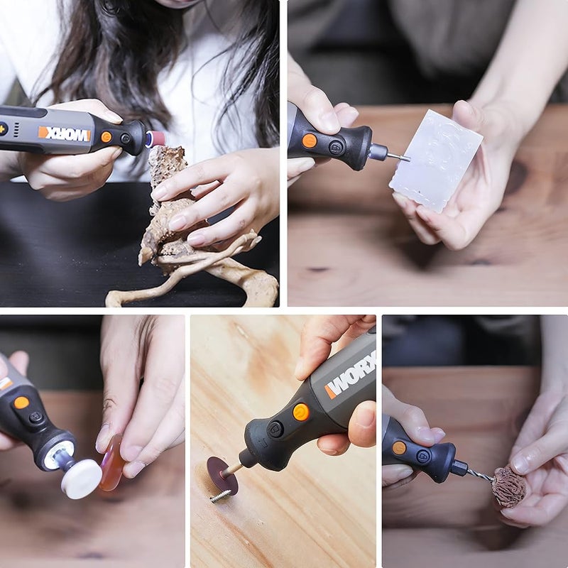 Worx 8V Cordless Rotary Tool WX106, USB Charging, 3.2mm Collet Size, Variable Speed Control, Lightweight and Compact Design, 23pcs Accessories - Image 4