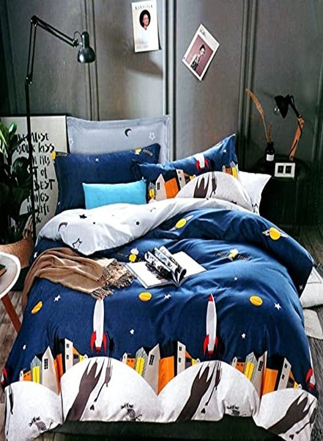 Blenzza Deco™ Glace Cotton Single Bed Reversable Babies & Kids Comforter/Dohar/Quilt,(Rockets) 200 GSM(Size-60x90 Inches) - Image 1