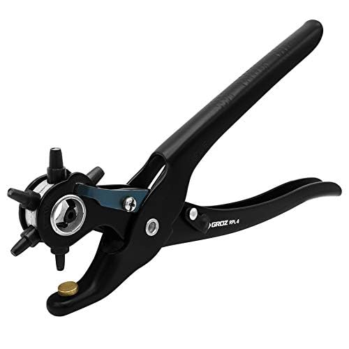 Groz Revolving Punch Plier with 6 Punch Sizes Durable and Ergonomic Belt Hole Punching Plier Punch plier for Watch straps Pet Collar Leather Bag Hole Canvas Cardboard and DIY RPL6 - Image 4