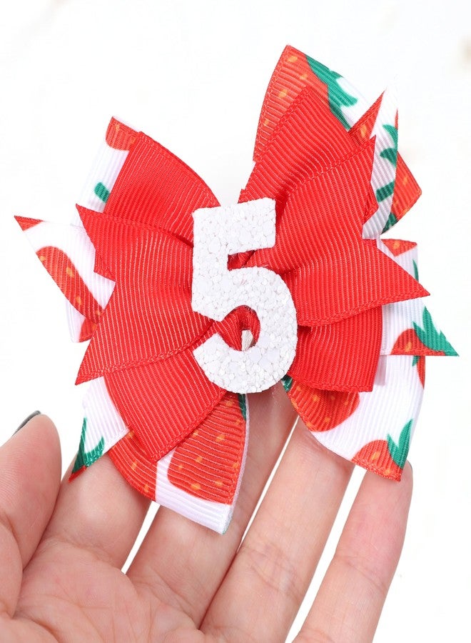 Jissoo Hair Clip - Strawberry Bow, Girls Berry Sweet 5th Birthday Party Decoration, Red Bow Hair Accessories - Image 5
