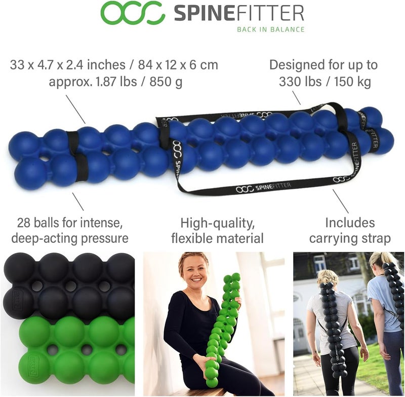 SISSEL SPINEFITTER by SISSEL Blue  Massage Device for Back  Balance  Back Trainer Relieves Tension  Blockages  Ideal for Pilates and Yoga  for Relaxation of The Spine  for Home  Professional Use - Image 4