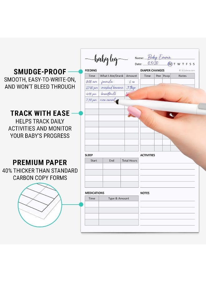 321Done 2-Part Carbonless Baby Daily Log Book - Image 3