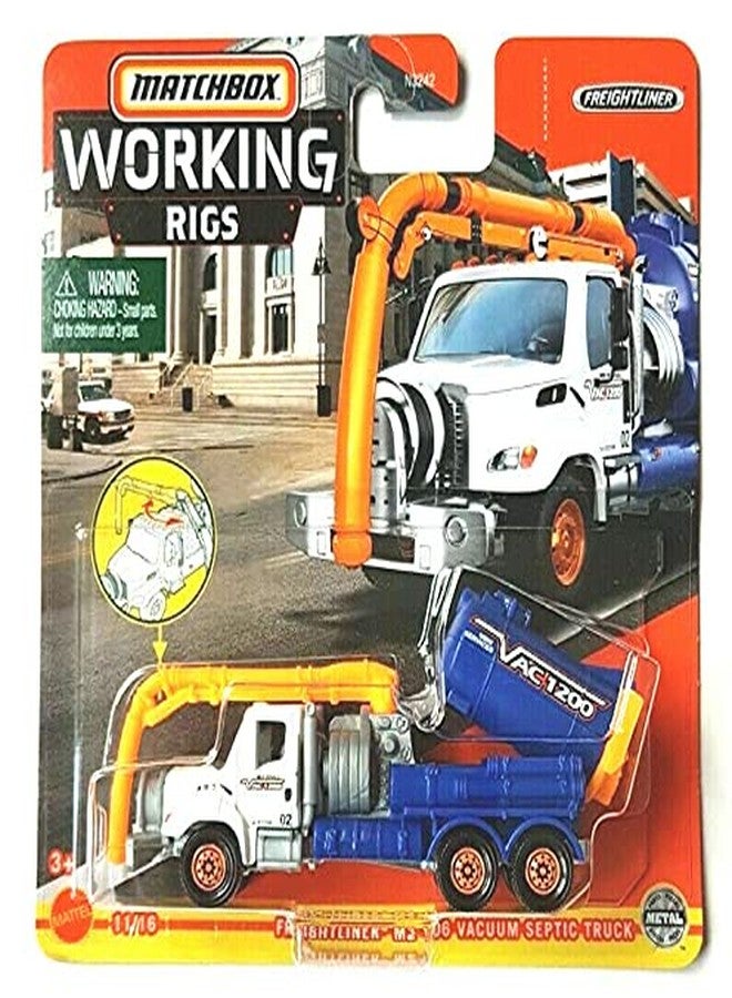 Matchbox Working Rigs Freightliner M2 106 Vacuum Septic Truck 11/16 (Blue/Orange)