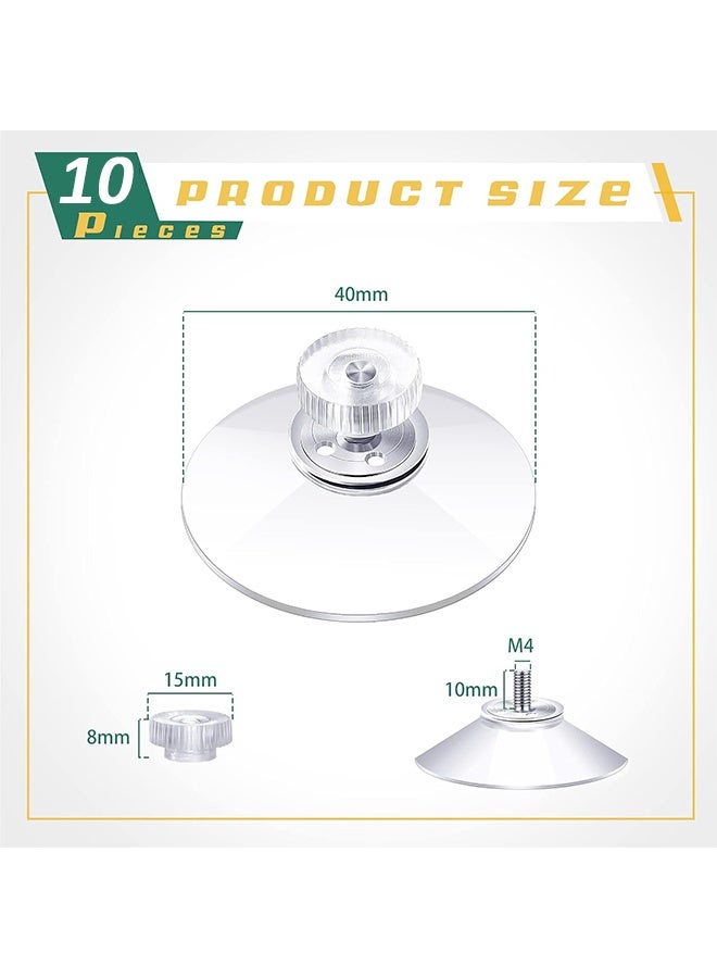 Wffo 10Pcs Screw Suction Cups Glass Suction Pads 40mm Clear PVC Plastic Sucker Pads Without Hook Extra Strong Suction Power Holder for Bathroom Wall Window Car Shade License Plates - Image 2