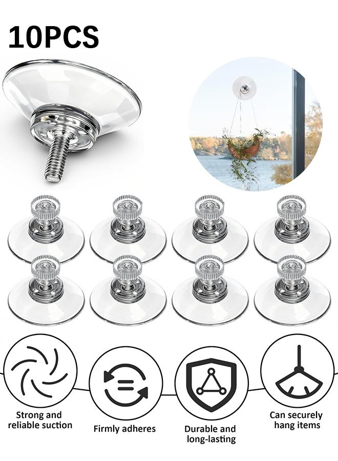 Wffo 10Pcs Screw Suction Cups Glass Suction Pads 40mm Clear PVC Plastic Sucker Pads Without Hook Extra Strong Suction Power Holder for Bathroom Wall Window Car Shade License Plates - Image 1