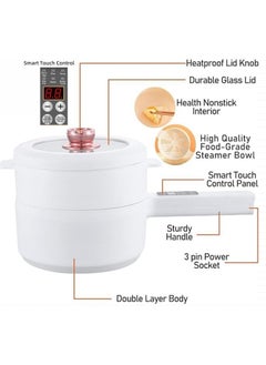 Generic Electric Hot Pot with Steamer, Non-Stick Multi-Functional Cooker, 2L Electric Skillet, Saucepan, Frying Pan for Ramen, Eggs, Noodles, Steak, Fried Rice, Sautéing, Steaming & Soups - Portable Home & Dorm Use  - Image 4