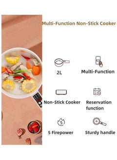 Generic Electric Hot Pot with Steamer, Non-Stick Multi-Functional Cooker, 2L Electric Skillet, Saucepan, Frying Pan for Ramen, Eggs, Noodles, Steak, Fried Rice, Sautéing, Steaming & Soups - Portable Home & Dorm Use  - Image 5