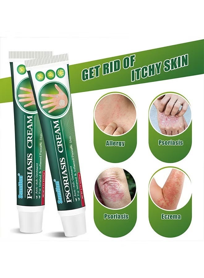 Sumifun Natural Chinese Herbal Eczema Psoriasis Creams 20g，Dermatitis and Eczema Pruritus Psoriasis Ointment,Psoriasis Creams，Psoriasis Treatment, Antibacterial Cream, for Body Itching - Image 3