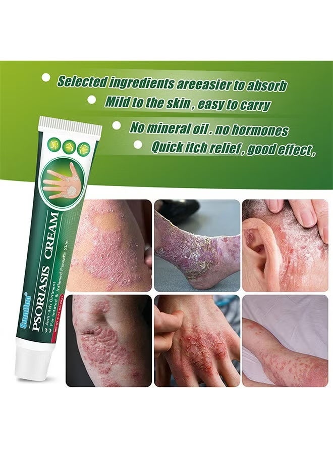 Sumifun Natural Chinese Herbal Eczema Psoriasis Creams 20g，Dermatitis and Eczema Pruritus Psoriasis Ointment,Psoriasis Creams，Psoriasis Treatment, Antibacterial Cream, for Body Itching - Image 5