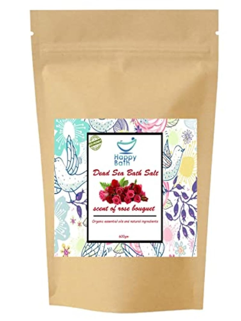 Julia Store Dead Sea Salts for Soaking, Relaxation, and Detoxification of Skin, 600 gm, Red Roses Scent - Image 1