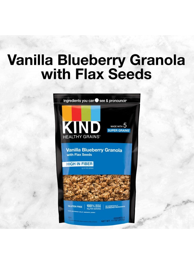 KIND KIND Healthy Grains Clusters, Vanilla Blueberry Granola With Flax Seeds, Healthy Snacks, Gluten Free, 10g Protein, 3 Count  - Image 3