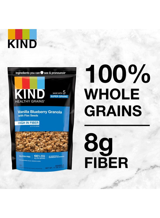 KIND KIND Healthy Grains Clusters, Vanilla Blueberry Granola With Flax Seeds, Healthy Snacks, Gluten Free, 10g Protein, 3 Count  - Image 4