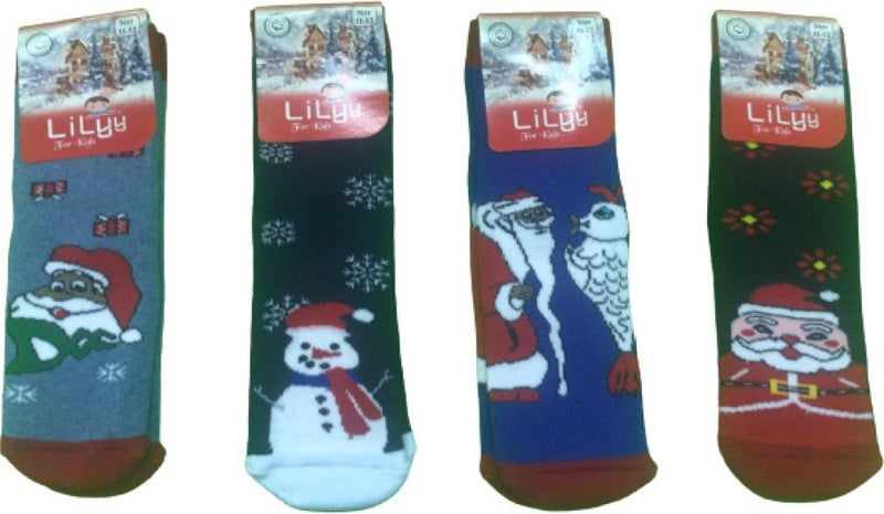Lilyy Baby & Kids Socks Lilyy 12 Pairs of Towel Christmas Socks
