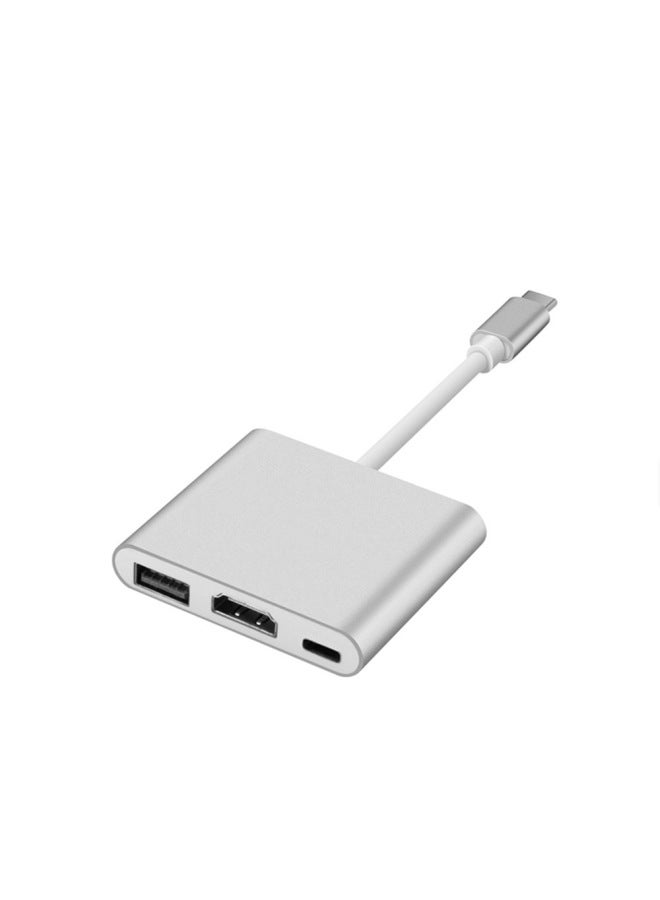 Type-c To Hdmi + Usb3.0 + PD Converter Type C To Hdmi Three In One Switch Nintendo-Color:Rose Gold  - Image 2