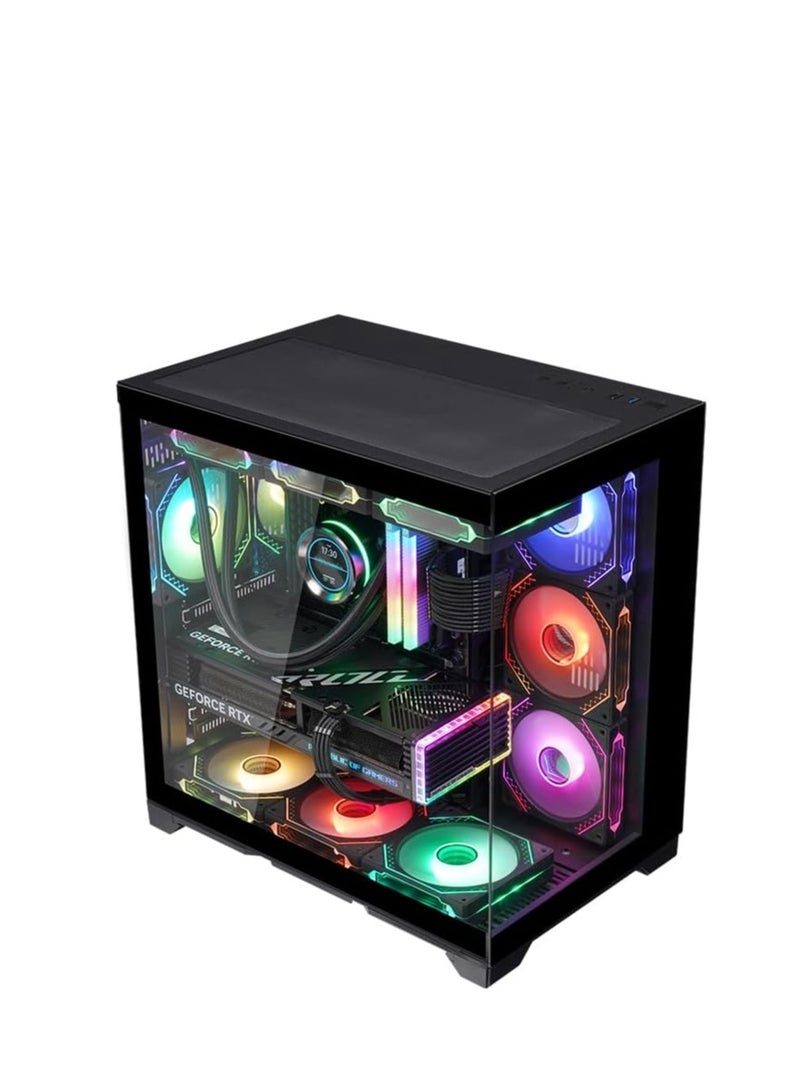WJCOOLMAN حالة الألعاب WJCoolMan Robin II 7 مراوح ARGB - أسود | WJCOOLMAN-ROBIN-II-7F-BK - Image 1