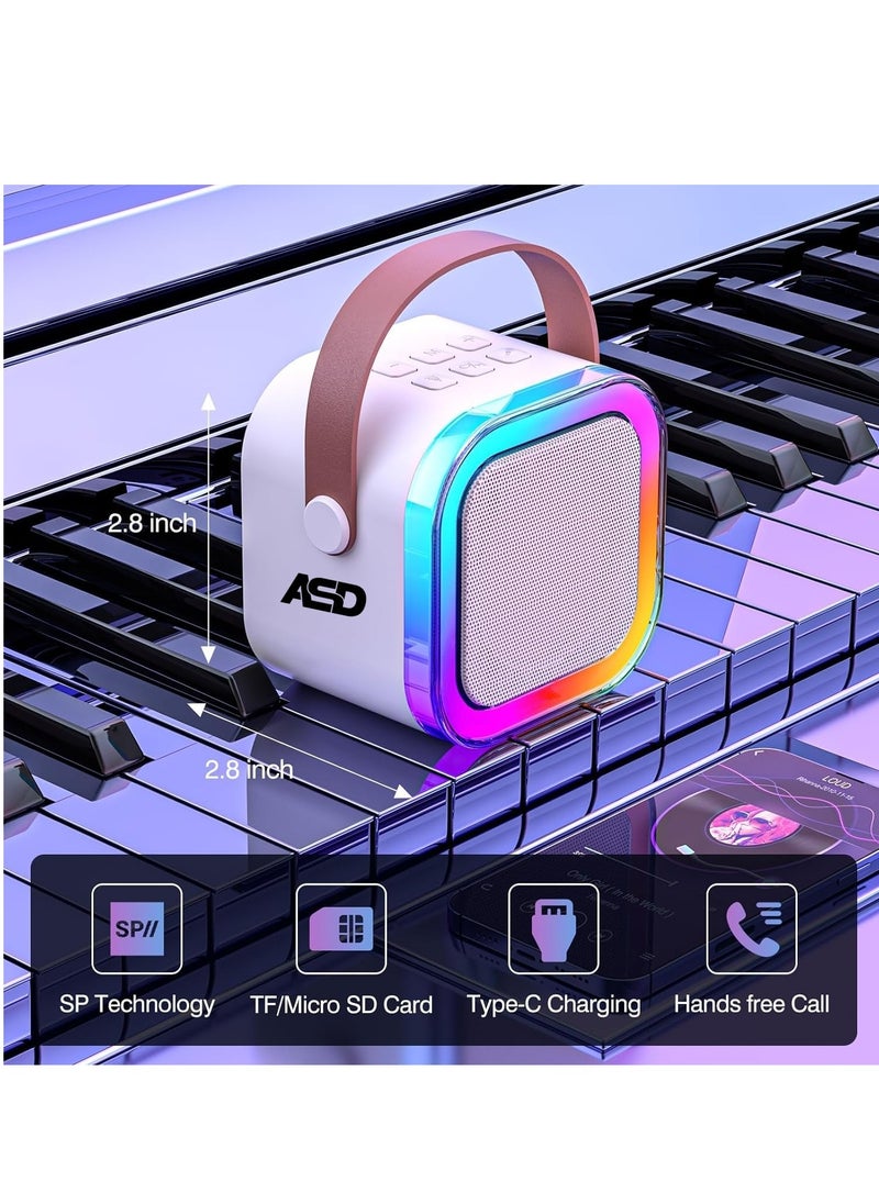 ASD ASD-153 Portable Wireless Speaker with 2 Wireless Mic, RGB Light, TF Card Support and FM Radio - ASD-153, Pink  - Image 2