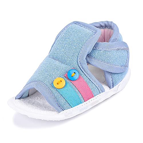 INSTABUYZ Baby Sandal – Unisex First Walking Sandal for 6‑9 Months, Blue – Soft, Non‑Slip, Comfortable Infant Footwear - Image 1