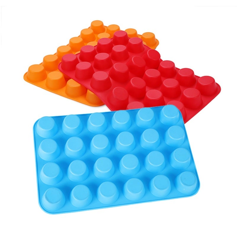 Silicone Muffin Pan: 24-Cup Food Grade BPA-Free Silicone - Non-Stick Flexible Design Temperature Resistant -40℃ To 260℃ Cupcake Baking Pan For Home Baking DIY Creations - Image 1