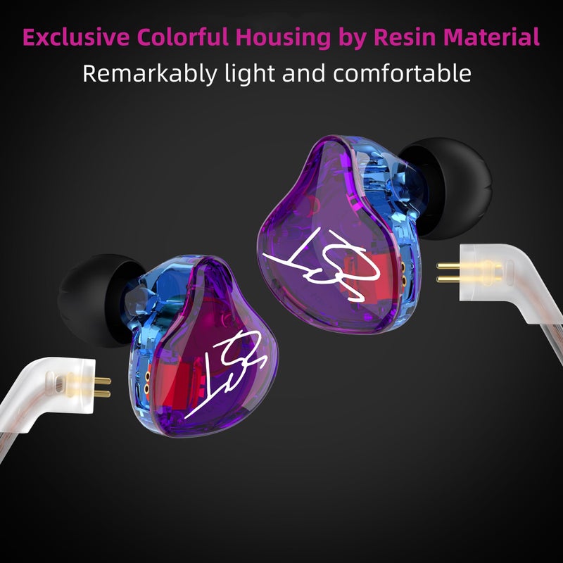 KZ Colorful Hybrid Banlance Armature with Dynamic in-Ear Earphone 1BA+1DD HiFi Headset KZ in Ear Monitors Headphones Wired Earbuds IEM Earphones Gaming Earbuds (Colorful Without mic) - Image 5