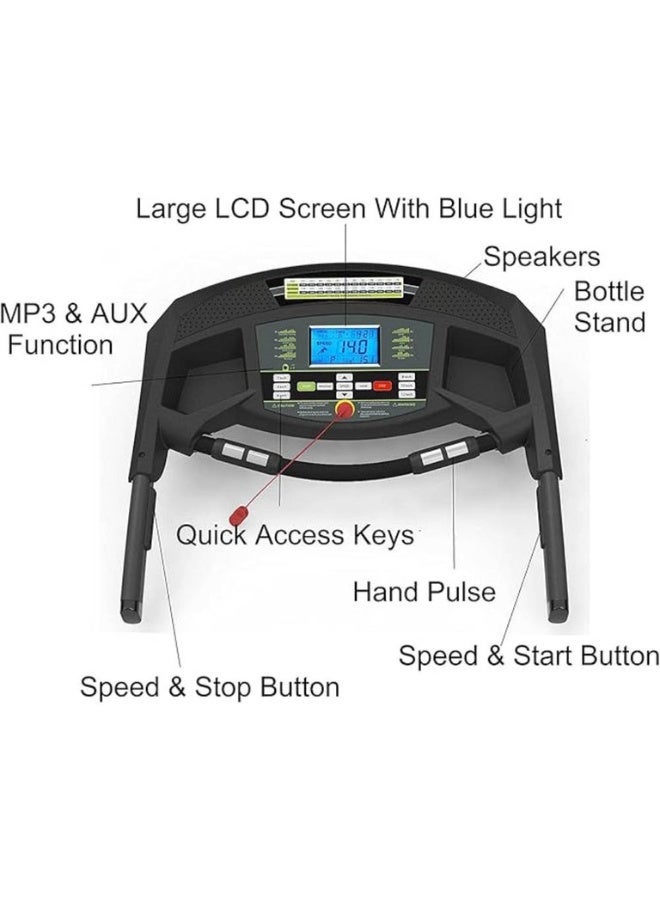 Marshal Fitness Luxury Treadmill With 3Hp peak Motor 14 km Speed 45 cm Running Belt - Image 2