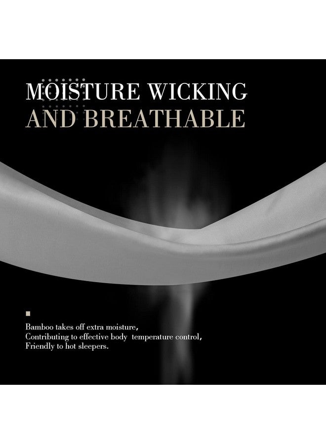 Mush Bamboo Pillow Cover Set of 2 | 100% Bamboo Pillow Cover for Hair and Skin | Breathable, Silky Soft and Cooling Envelope Pillowcases for Hot Sleepers & Night Sweats | 17"x27" (Light Grey, King) - Image 5