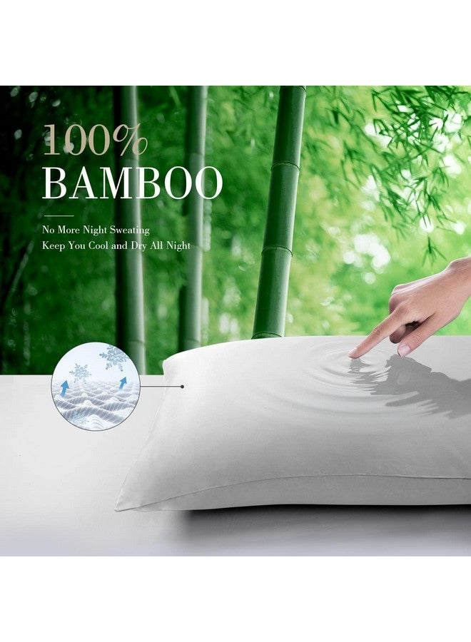 Mush Bamboo Pillow Cover Set of 2 | 100% Bamboo Pillow Cover for Hair and Skin | Breathable, Silky Soft and Cooling Envelope Pillowcases for Hot Sleepers & Night Sweats | 17"x27" (Light Grey, King) - Image 2