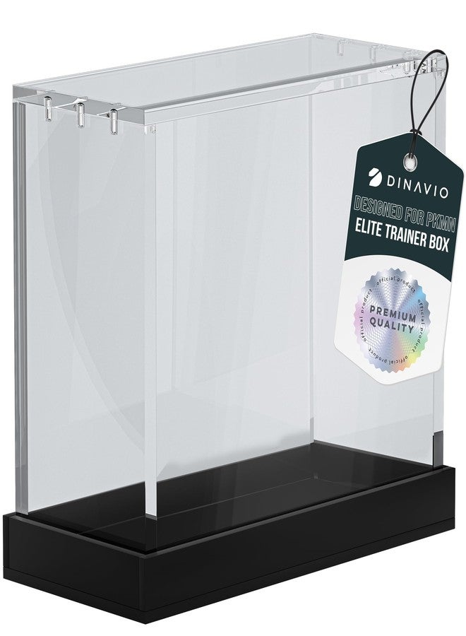 Dinavio Crafthouse Elite Trainer Box Acrylic Case - ETB Protector Case - Elite Trainer Box Protector - 8mm + 5mm Acrylic 5x3mm Magnets - Compatible with PKMN ETB Boxes (Black Base) - Image 1