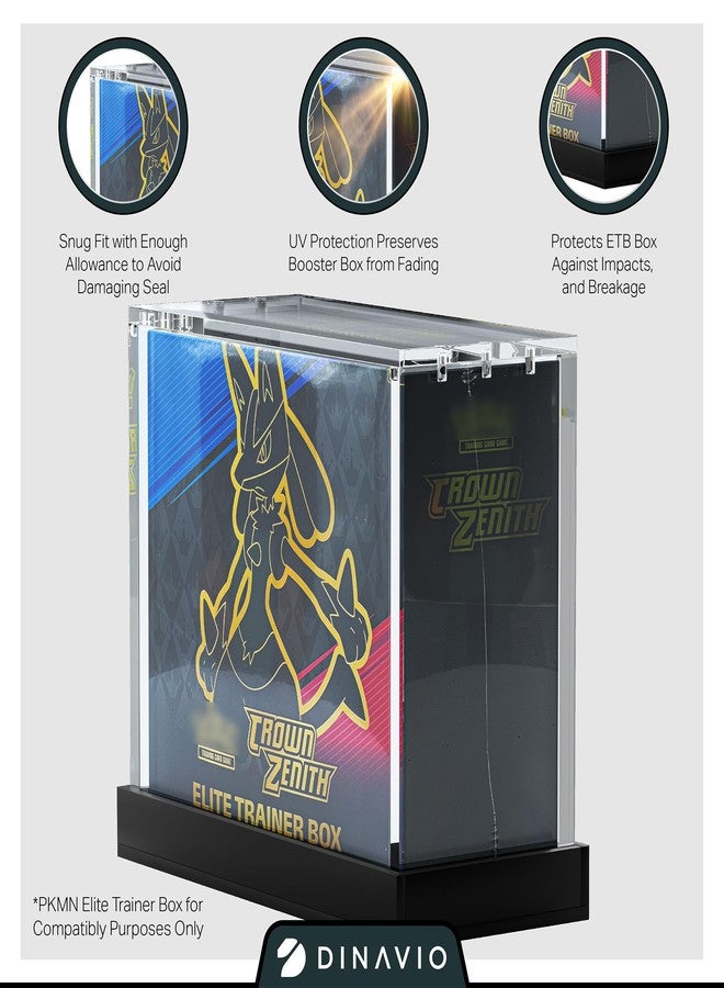 Dinavio Crafthouse Elite Trainer Box Acrylic Case - ETB Protector Case - Elite Trainer Box Protector - 8mm + 5mm Acrylic 5x3mm Magnets - Compatible with PKMN ETB Boxes (Black Base) - Image 4
