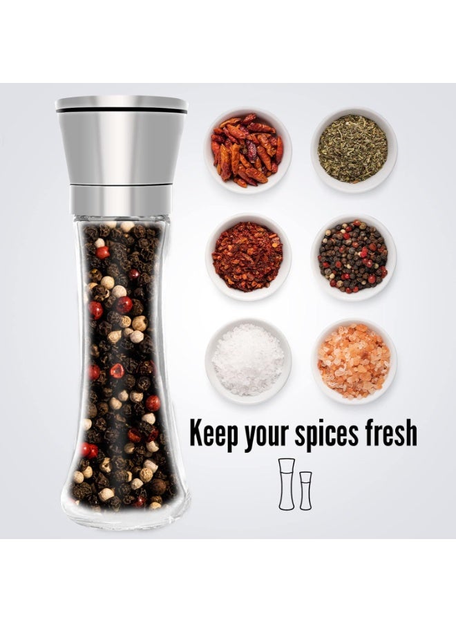 PPS TRADING Premium Salt and Pepper Grinder Set of 2,Stainless Steel Black Salt and Pepper Mill with Adjustable Coarseness Salt Shaker Set Spice Grinder Black Pepper Grinder Refillable Home Kitchen - Image 5