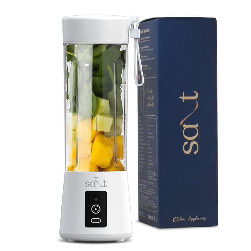 Salt PureBlend Classic Portable Blender for Smoothies, Protein Shakes, Crushing Ice | 2000 mAh Battery, USB-C Port | 150W Motor | 400ml (White) - Image 1