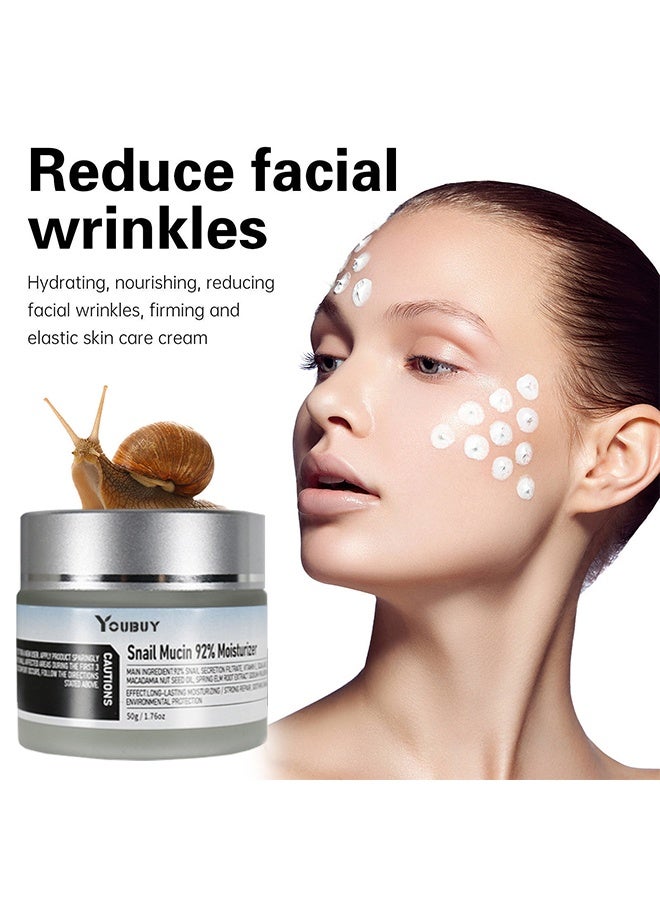 Youbuy كريم مرطب للوجه بنسبة 92٪ من مخاط الحلزون، للترطيب، شد البشرة، وعلاج ترهل الجلد 50 جم - Image 3