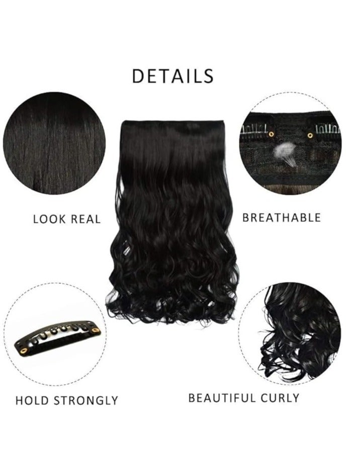 Estelle Eestelle full head one-piece long straight and Body Wave hair extension, with 5 clips, suitable for women and girls (#22, Body Wave) - Image 4
