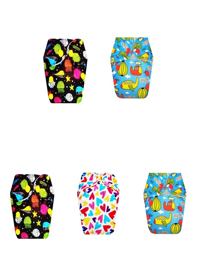 Dumbledo Premium Newborn Cloth Diaper with Integrated Insert (Pack of 5) | Soft & Gentle | Leakproof | Travel Friendly | Designed by Moms | 0 - 4 Months | Unisex Baby - Image 1