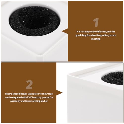 Tinksky Microphone Flag Station Logo ABS Portable Square Cube Shaped Interview Mic for Interview KTV Reporter Host (White) - Image 5