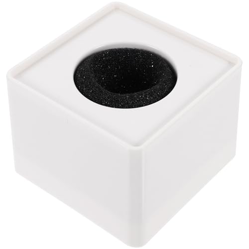 Tinksky Microphone Flag Station Logo ABS Portable Square Cube Shaped Interview Mic for Interview KTV Reporter Host (White) - Image 1
