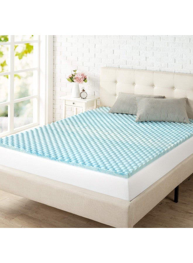 Zinus ZINUS 1.5 Inch Swirl Gel Cooling Memory Foam Mattress Topper, Cooling Airflow Design, CertiPUR-US Certified, Queen  - Image 1