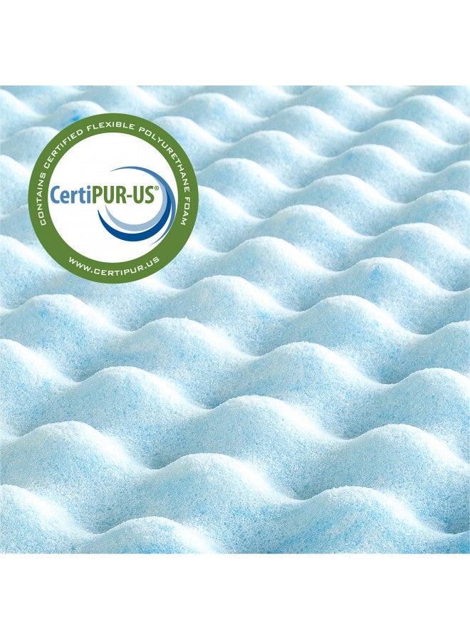 Zinus ZINUS 1.5 Inch Swirl Gel Cooling Memory Foam Mattress Topper, Cooling Airflow Design, CertiPUR-US Certified, Queen  - Image 2