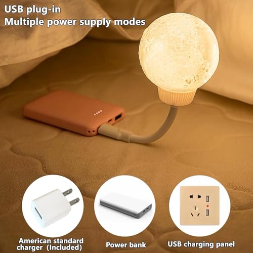 FLYNGO Plastic USB Night Light for Bedroom, Moon Night Lamp for Kids, Children, Living Room (Moon), Led, White - Image 4