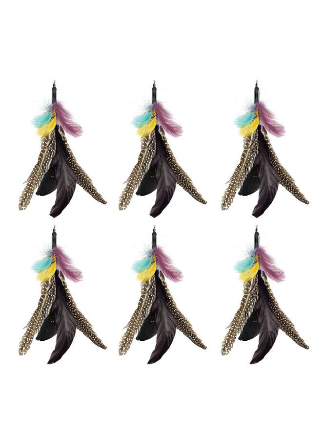 Highland Farms Select Handmade Natural Feather Cat Toy Dah Bird Refills - Interactive Cat and Kitten Toy - 6 Pack - Image 1