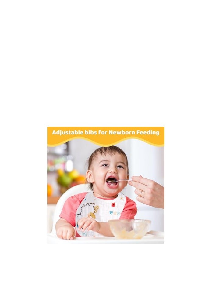 Soft Muslin Baby Bibs Set, 10 Pack, 8 Layers Cotton Drool Bibs for Teething Infants, Perfect for Feeding and Clothing Protection - Image 2