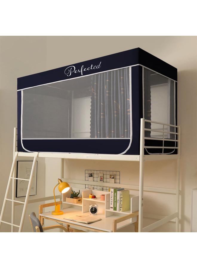73Hours University Dormitory Upper And Lower Bed Curtain Single-person Fully Enclosed Student Shading Bed Curtain Mosquito Net Integrated Bracket Three-door - Image 1