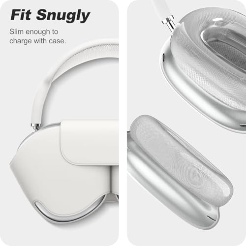 MOLOPPO Case Cover for AirPods Max Headphones, Clear Purple Soft TPU Skin Anti-Scratch, Transparent Accessories Ultra Protective Cover for Apple for AirPods (2024/2020),Clear 2 Set - Image 4